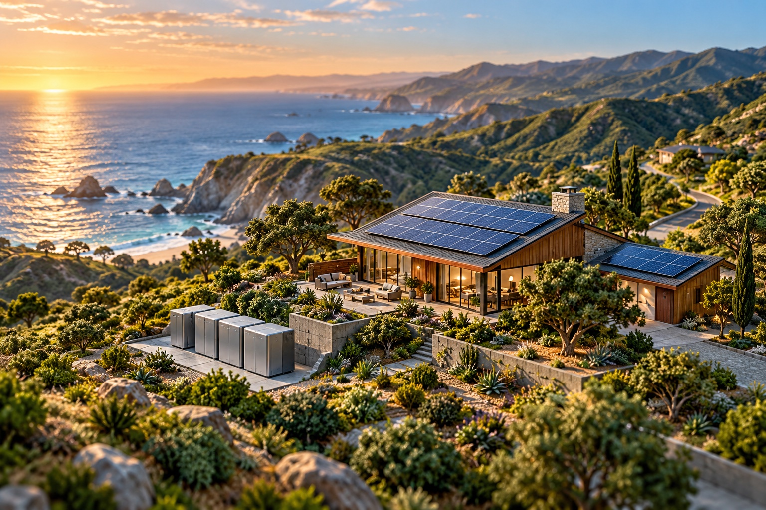 Conceptual Verdant editorial illustration: california storage