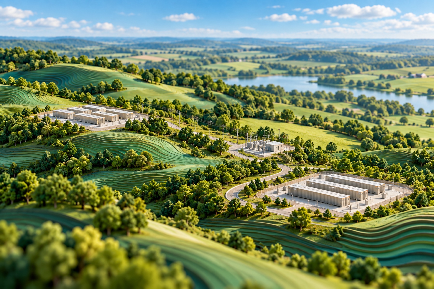 Illustrative architectural model: better connected, in the Verdant green-and-blue landscape style.