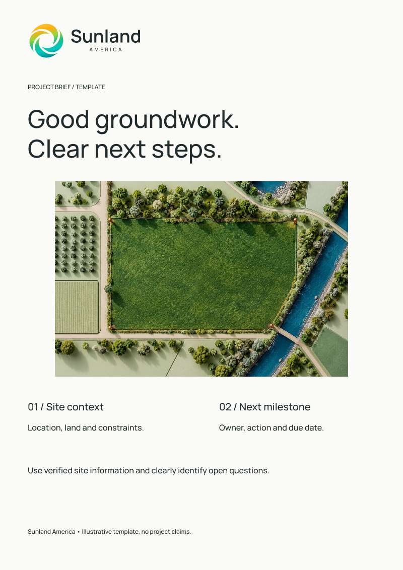 Sunland project brief template